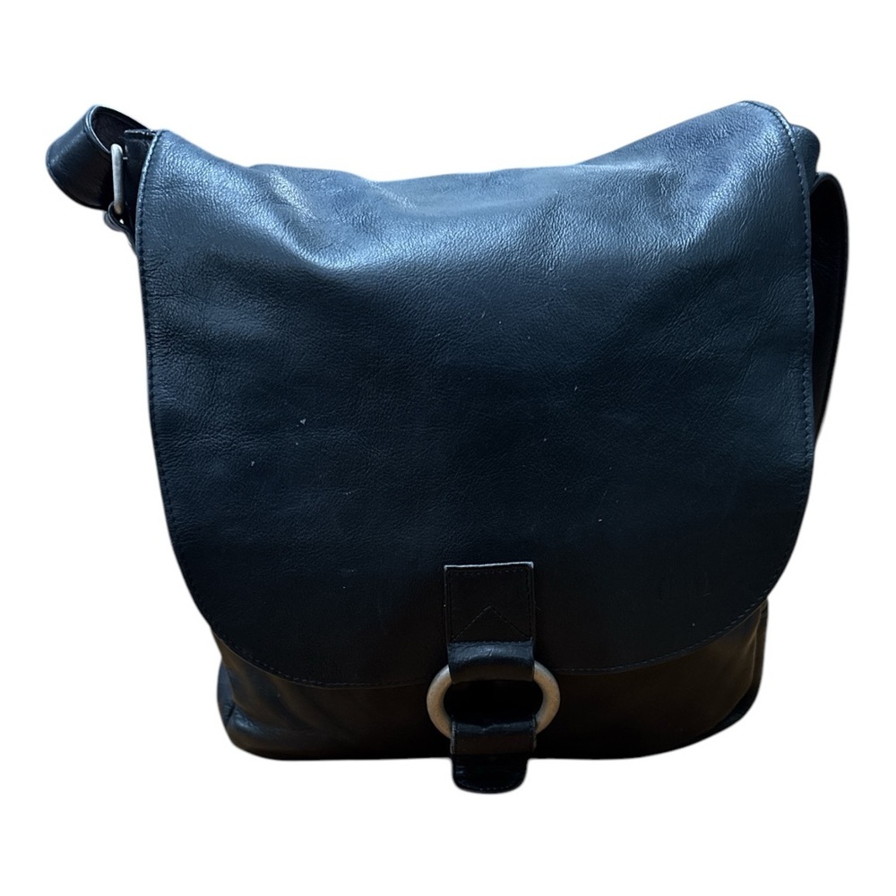 Source Unknown Black Messenger Bag With Silver Ha… - image 3